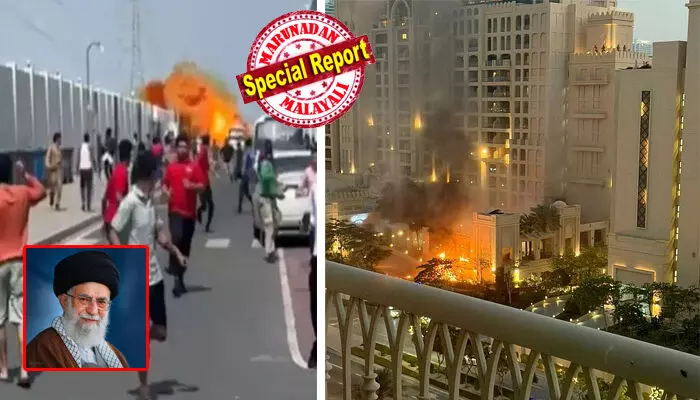 കുവൈറ്റ് വിമാനത്താവളത്തിന് നേരേ ഇറാന്റെ ഡ്രോണാക്രമണം; ജീവനക്കാര്ക്ക് പരിക്കേറ്റതായി റിപ്പോര്ട്ട്; ദോഹയ്ക്കും അബുദബിക്കും പുറമേ ദുബായിലും ആക്രമണം; മിസൈല് പതിച്ച് പാം ജുമൈറ ഹോട്ടലിന് തീ പിടിച്ചു; യുഎസ്-ഇസ്രയേല് സംയുക്താക്രമണത്തില് ഖമനേയി കൊല്ലപ്പെട്ടതായി അവകാശവാദം; എനിക്ക് അറിയാവുന്നിടത്തോളം അദ്ദേഹം ജീവനോടെയുണ്ടെന്ന് ഇറാന് വിദേശകാര്യ മന്ത്രിയും കുവൈറ്റ് വിമാനത്താവളത്തിന് നേരേ ഇറാന്റെ ഡ്രോണാക്രമണം; ജീവനക്കാര്ക്ക് പരിക്കേറ്റതായി റിപ്പോര്ട്ട്; ദോഹയ്ക്കും അബുദബിക്കും പുറമേ ദുബായിലും ആക്രമണം; മിസൈല് പതിച്ച് പാം ജുമൈറ ഹോട്ടലിന് തീ പിടിച്ചു; യുഎസ്-ഇസ്രയേല് സംയുക്താക്രമണത്തില് ഖമനേയി കൊല്ലപ്പെട്ടതായി അവകാശവാദം; എനിക്ക് അറിയാവുന്നിടത്തോളം അദ്ദേഹം ജീവനോടെയുണ്ടെന്ന് ഇറാന് വിദേശകാര്യ മന്ത്രിയും