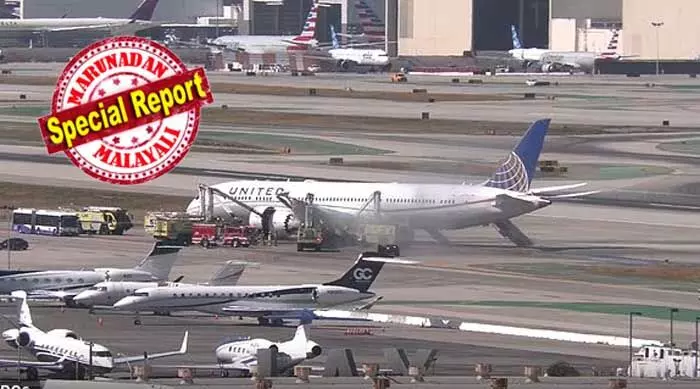 പറന്നുയര്‍ന്നത് ന്യൂജേഴ്സിയിലേക്ക്, മിനിറ്റുകള്‍ക്കുള്ളില്‍ എന്‍ജിനില്‍ നിന്ന് പുക; ലോസ് ഏഞ്ചല്‍സിനെ നടുക്കി ബോയിംഗ് വിമാനത്തിന്റെ എമര്‍ജന്‍സി ലാന്‍ഡിംഗ്; സ്ലൈഡുകളിലൂടെ യാത്രക്കാര്‍ ജീവനും കൊണ്ട് പുറത്തേക്ക്