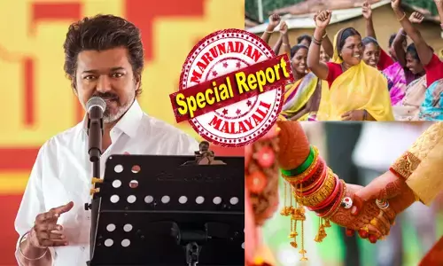 ഞങ്ങൾ അധികാരത്തിൽ വന്നാൽ...സ്ത്രീകൾക്ക് പ്രതിമാസം 2500 രൂപ നൽകും; വർഷത്തിൽ ആറ് എൽപിജി സിലിണ്ടറുകൾ സൗജന്യമായി നൽകും; വിവാഹിതയാകുന്ന യുവതികൾക്ക് സ്വർണ്ണവും സാരിയും!! തമിഴ് മണ്ണ് പിടിക്കാൻ രണ്ടുംകല്പിച്ച് ജനനായകൻ; വമ്പൻ പ്രഖ്യാപനങ്ങളുമായി ടിവികെ നേതാവ്; വിജയ് വിജയിക്കുമോ?