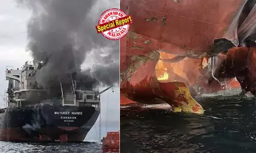 യുഎഇയില്‍ നിന്ന് ഇന്ത്യയിലേക്ക് വന്ന തായ് ചരക്കുകപ്പലിന് നേരേ ഹോര്‍മുസ് കടലിടുക്കില്‍ മിസൈല്‍ ആക്രമണം; കപ്പല്‍ കത്തിയെരിയുന്നു; 20 നാവികര്‍ രക്ഷപ്പെട്ടത് തലനാരിഴയ്ക്ക്; മൂന്നുപേര്‍ക്കായി തിരച്ചില്‍; മയൂരി നാരീ കപ്പലിനെ തകര്‍ത്തത് ആര്? നടുക്കുന്ന ദൃശ്യങ്ങള്‍ പുറത്ത്; ലോകത്തെ മുള്‍മുനയില്‍ നിര്‍ത്തി വീണ്ടും ആക്രമണം!