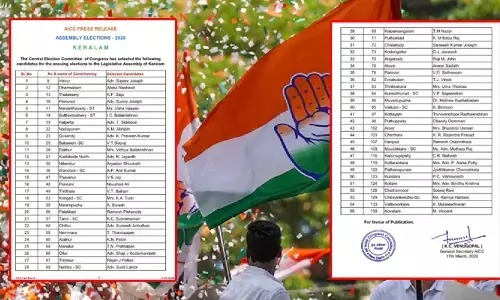 സസ്‌പെന്‍സ് തീര്‍ന്നു! തര്‍ക്ക മണ്ഡലങ്ങള്‍ ഒഴിച്ചിട്ട് കോണ്‍ഗ്രസ് ആദ്യപട്ടിക പ്രഖ്യാപിച്ചു; പുറത്തുവിട്ടത് 55 സീറ്റുകളിലെ സ്ഥാനാര്‍ത്ഥികളുടെ പേര്;  പാലക്കാട് രമേഷ് പിഷാരടി; തവനൂര്‍ വി എസ് ജോയ്; തൃശൂര്‍ രാജന്‍ ജെ പല്ലന്‍; എറണാകുളം ടി ജെ വിനോദ്; കൊല്ലം ബിന്ദു കൃഷ്ണ; ചിറയിന്‍കീഴ് രമ്യ ഹരിദാസ്; മലമ്പുഴ എ.സുരേഷ്; കോന്നിയും കണ്ണൂരും ആദ്യ പട്ടികയിലില്ല; എംപിമാരെ മത്സരിപ്പിക്കുമോ?