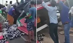 ദാരിദ്ര്യമല്ല, ഇത് പച്ചയായ ക്രൂരത! മറിഞ്ഞ ലോറിയില് നിന്ന് മദ്യ കുപ്പികള് വാരിക്കൂട്ടാന് ഓടിയെത്തി നാട്ടുകാര്; പരിക്കേറ്റ ഡ്രൈവറുടെ നിലവിളി അവഗണിച്ച് ശീതളപാനീയ കുപ്പികള് കടത്തി; വൈറല് ദൃശ്യങ്ങള് ദാരിദ്ര്യമല്ല, ഇത് പച്ചയായ ക്രൂരത! മറിഞ്ഞ ലോറിയില് നിന്ന് മദ്യ കുപ്പികള് വാരിക്കൂട്ടാന് ഓടിയെത്തി നാട്ടുകാര്; പരിക്കേറ്റ ഡ്രൈവറുടെ നിലവിളി അവഗണിച്ച് ശീതളപാനീയ കുപ്പികള് കടത്തി; വൈറല് ദൃശ്യങ്ങള്