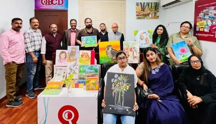 ചിത്രകലയില് വിസ്മയമായി വേദിക ശശികുമാര്; ജി.ആര്.സി.സി - വിബ്ജിയോര് ആര്ട്ട് - മീഡിയ പ്ലസ് സംയുക്തമായി സംഘടിപ്പിച്ച മിനി ആര്ട്ട് എക്സിബിഷന് ശ്രദ്ധേയമായി ചിത്രകലയില് വിസ്മയമായി വേദിക ശശികുമാര്; ജി.ആര്.സി.സി - വിബ്ജിയോര് ആര്ട്ട് - മീഡിയ പ്ലസ് സംയുക്തമായി സംഘടിപ്പിച്ച മിനി ആര്ട്ട് എക്സിബിഷന് ശ്രദ്ധേയമായി