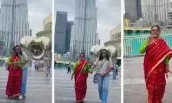 ആരെയും കൂസാതെ ബുർജ് ഖലീഫയുടെ മുന്നിൽ നിന്ന് നൃത്തം ചെയ്ത് അമ്മ; കൂടെ കട്ട സപ്പോർട്ടായി മകളും; ഏറ്റെടുത്ത് സോഷ്യൽ മീഡിയ