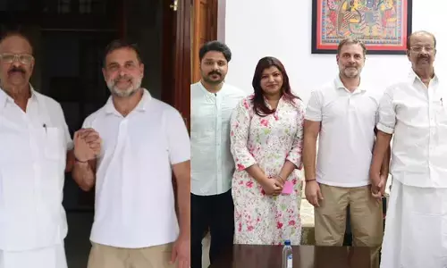 കുടുംബസമേതം ഡല്‍ഹിയിലെത്തി രാഹുല്‍ ഗാന്ധിയെ കണ്ട് കെ സുധാകരന്‍; യഥാര്‍ത്ഥ കോണ്‍ഗ്രസ് പോരാളിയാണ് കെ സുധാകരനെന്ന് രാഹുല്‍ ഗാന്ധി