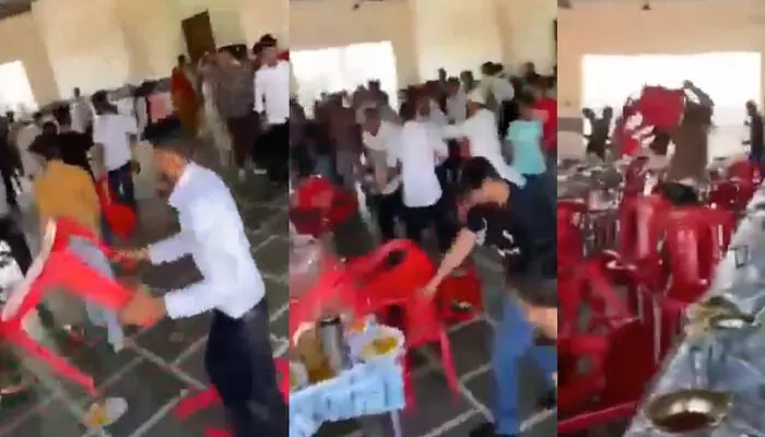 ബിരിയാണിയില് ചിക്കന്റെ ലഗ്പീസ് കിട്ടിയില്ല; വിവാഹ സല്ക്കാരത്തിനിടെ ചേരിതിരിഞ്ഞ് തല്ലി വരന്റെയും വധുവിന്റെയും ആളുകള് ബിരിയാണിയില് ചിക്കന്റെ ലഗ്പീസ് കിട്ടിയില്ല; വിവാഹ സല്ക്കാരത്തിനിടെ ചേരിതിരിഞ്ഞ് തല്ലി വരന്റെയും വധുവിന്റെയും ആളുകള്