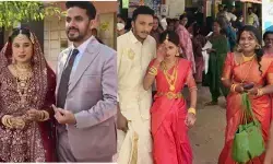 കല്യാണ പന്തലില്‍ നിന്നും പോളിങ് ബൂത്തിലെത്തി വധുവും വരനും;  വോട്ടുകള്‍ രേഖപ്പെടുത്തി അനീസയും നന്ദനയും