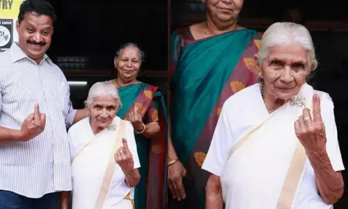 പ്രായം തളര്‍ത്താത്ത ജനാധിപത്യ ബോധം!  104-ാം വയസിലും പോളിംഗ് ബൂത്തിലെത്തി വോട്ട് രേഖപ്പെടുത്തി ത്രേസ്യാമ്മ;  സംസ്ഥാനത്തെ ഏറ്റവും പ്രായം കൂടിയ വോട്ടര്‍