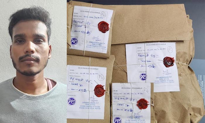 കണ്ണൂര്‍ നഗരത്തില്‍ വന്‍മയക്കുമരുന്ന് വേട്ട: യു.പി സ്വദേശിയായ യുവാവ് റിമാന്‍ഡില്‍